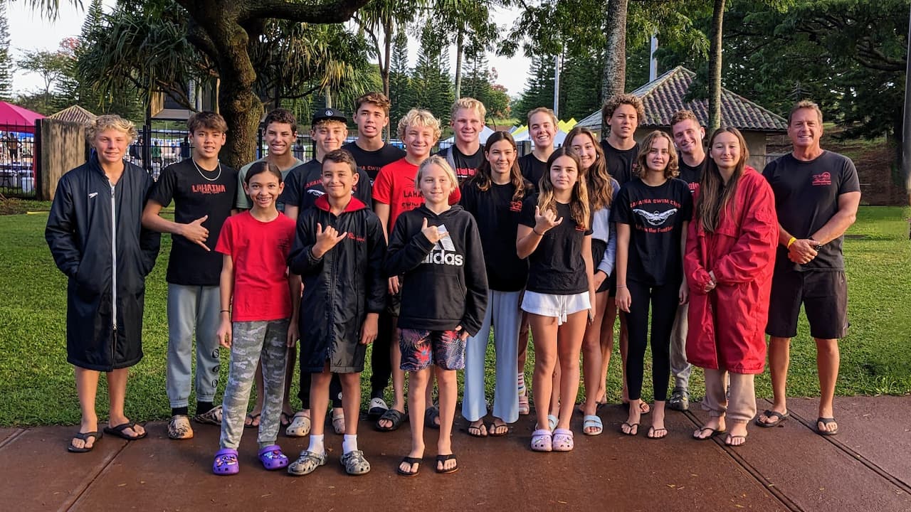 Lahaina Swimmers at 2023 Hawaiian Swimming Championship in Oahu